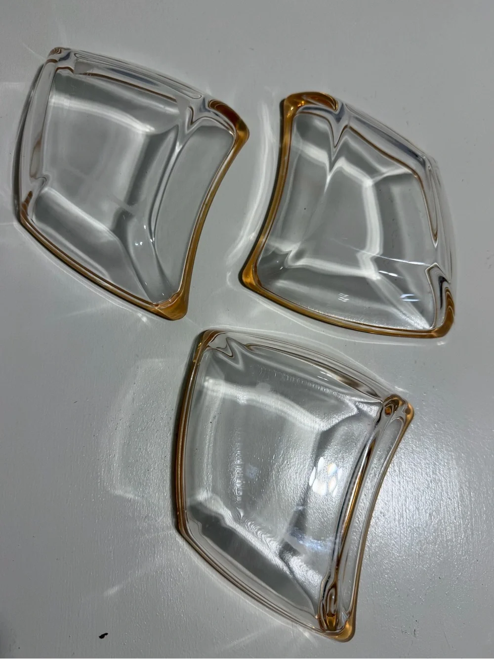 Vintage Luigi Bormioli 3pc Peach Modular Serving Set